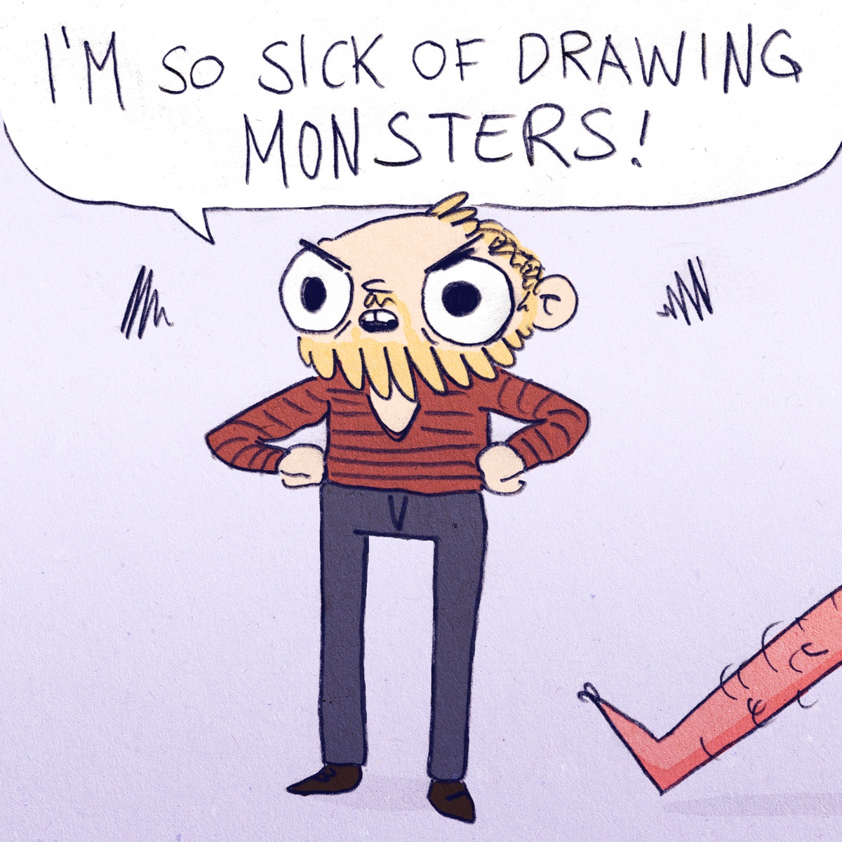 Monster comic sick of drawing them 1