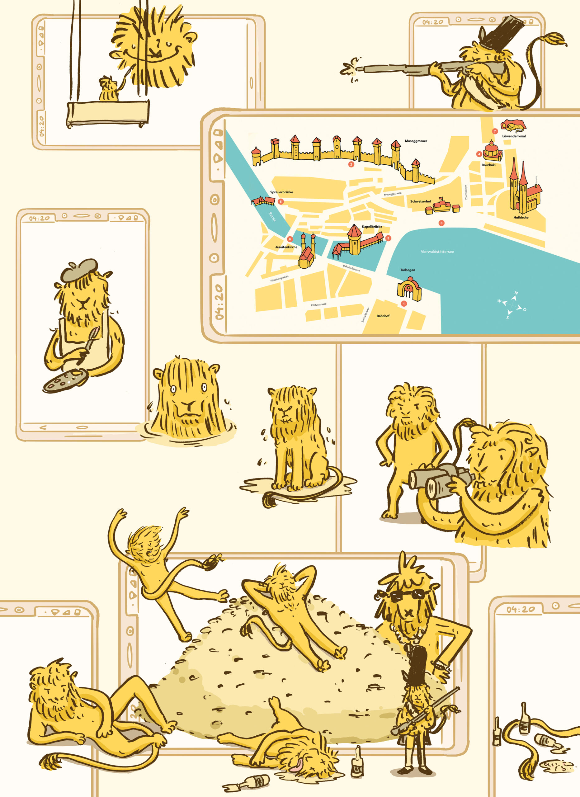 Lion monument AR Poster Illustration